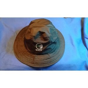 Vintage MG Golf Mens S/M Bucket Hat Crusher Fish Boonie Cap Long Brim Golf Black